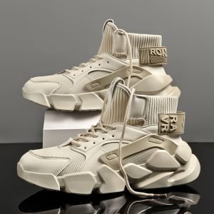 Latest Autumn New High-top Men's Sneaker Chunky Beige Sport Shoes Heighten Fashion Casual Plus Size Zapatillas Damping Tennis Shoe