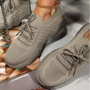 Women Sneakers Casual Shoes Comfortable Mesh Lace-up Vulcanized Shoes Ladies Platform Sneakers Women Shoes Zapatos De Mujer